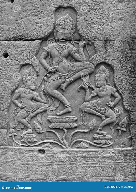 Stone Carvings Angkor Wat Stock Image Image Of Craft Ancient 33427077