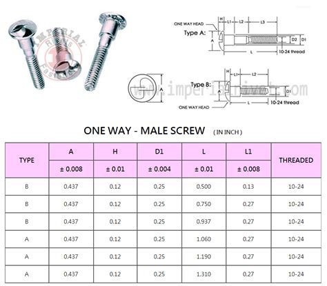 Security System One Way Sex Bolts Imperial Rivets And Fasteners Coinc