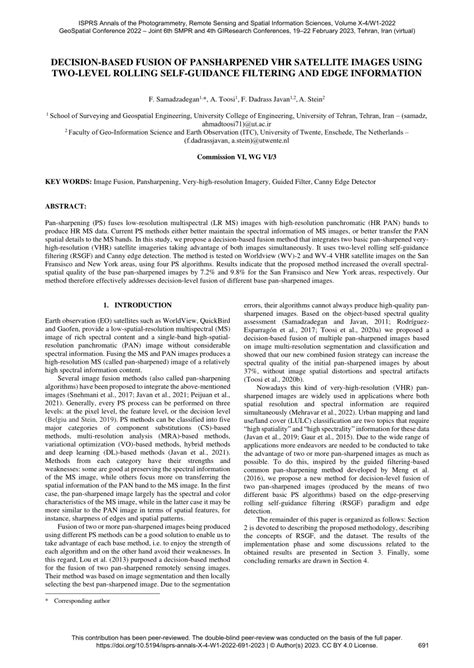 Pdf Decision Based Fusion Of Pansharpened Vhr Satellite Images Using