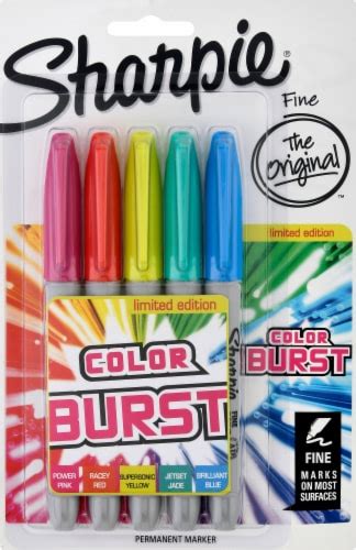 Sharpie Color Burst Fine Point Permanent Markers 5 Pk King Soopers