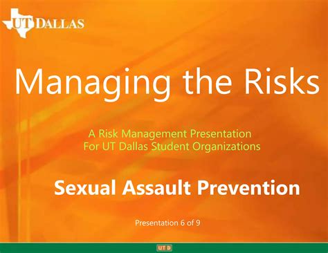 Managing The Risks Sexual Assault Prevention Presentation 6 Of 9 Ppt