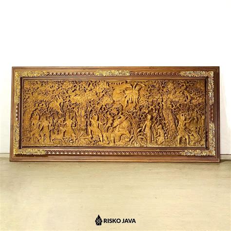 Jual Relief Kayu Jati Relief Ramayana Frame Ukiran Relief Hiasan