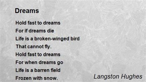 Dreams Dreams Poem By Langston Hughes Poems Langston Hughes Poems