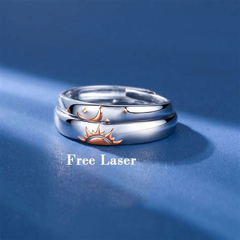 Sun Moon Promise Rings For Couples Promise Ring Set Etsy Promise