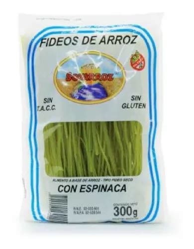 Fideos De Arroz Con Espinaca Soy Arroz X 300grs