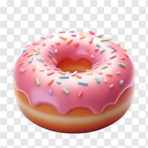 Pink Donut With Sprinkles On Transparent Background Donut With