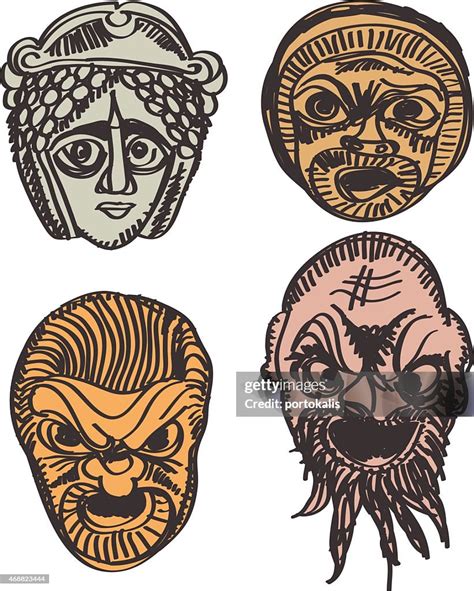 Classical Ancient Greek Drama Masks High-Res Vector Graphic - Getty Images