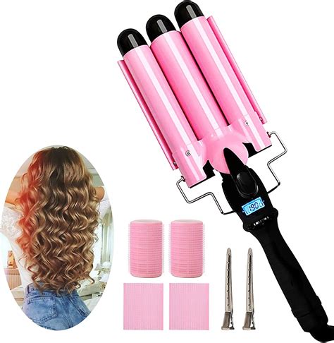 Amazon Barrel Curling Iron Wand Hair Crimper Iron With Lcd