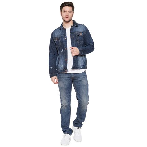 Jual Cod Jaket Jeans Pria Biru Dongker Distro Original Shopee Indonesia