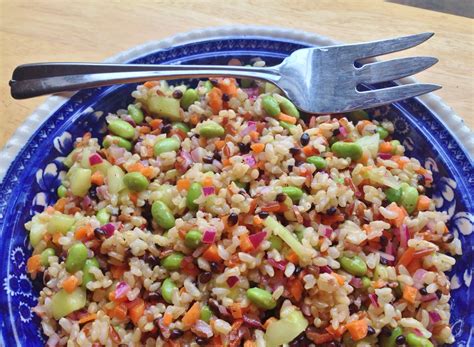 Brown Rice And Edamame Salad With Lime Vinaigrette Juggling With Julia