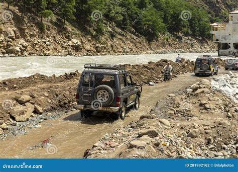 Aftermath Of The Bahrain Kalam Road Damaged By Flood In The River Swat