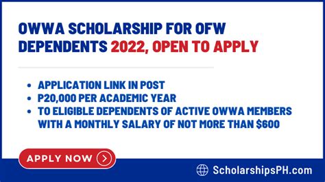 How To Apply For Owwa Scholarship For Ofw Dependents Scholarshipsph