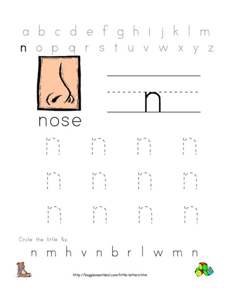 Letter N Worksheets For Pre K