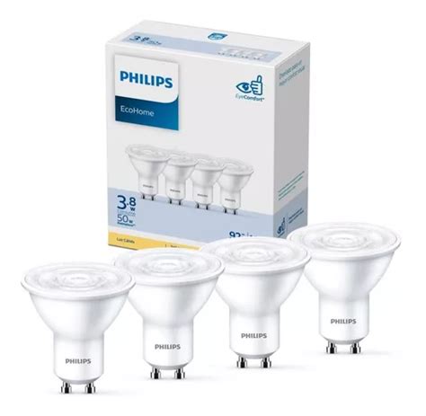 Pack Ampolletas Led Philips Gu W Luz Calida Dicroica Cuotas