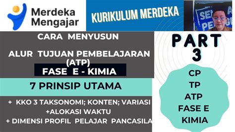 Part 2 Begini Cara Merumuskan Tujuan Pembelajaran Tp Fase E Kimia Kelas