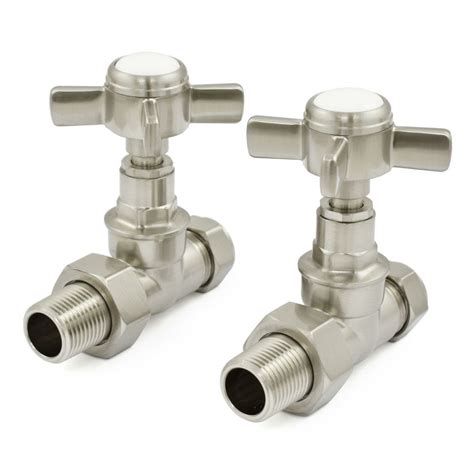 Westminster Crosshead Straight Manual Satin Nickel Valve Set