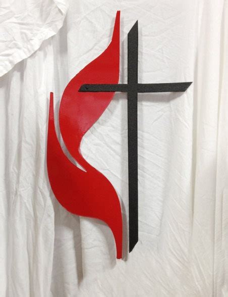 Methodist Cross And Flame Methodist Cross Wall Hanging