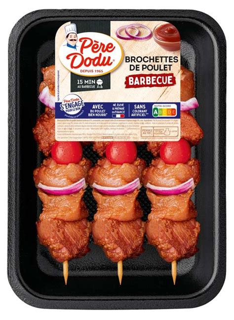 Brochettes poulet barbecue Père Dodu x 3 450 g La Belle Vie