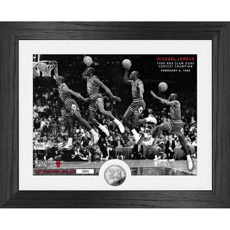 Michael Jordan Le Bulls 1988 Nba Slam Dunk Champion Custom Framed