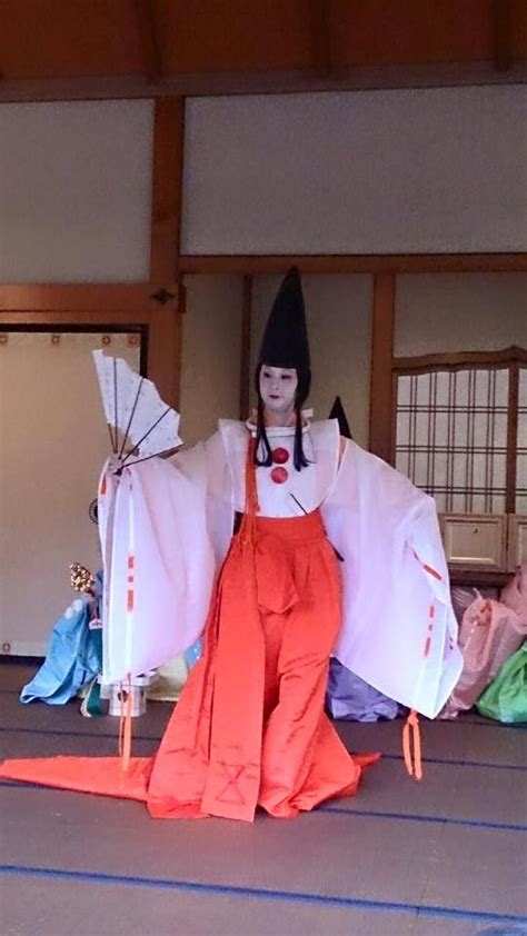 A Shirabyoshi Dancer Dressed In Kariginu Japanese Traditional