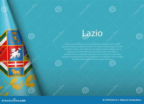 Flag Lazio, Region of Italy, Isolated on Background with Copyspa Stock ...