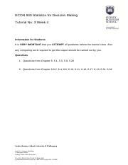 Econ Turorial No Pdf Econ Statistics For Decision