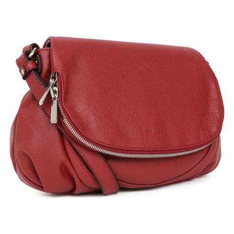 Sac Port Travers En Cuir Confort Rouge Fonc Lena Suisses