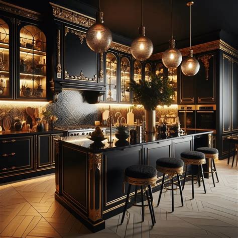 15 Luxurious Black and Gold Kitchen Ideas for Elegance