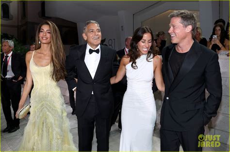 Brad Pitt Ines De Ramon Make Public Debut At Wolfs Venice Film