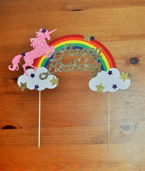 Unicorn Cake Topper Rainbow Unicorn Cake Topper Unicorn Etsy Uk