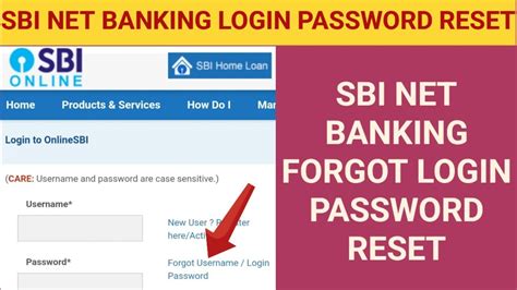 How To Reset Sbi Net Banking Login Password Online Sbi Internet Banking Forgot Login Password