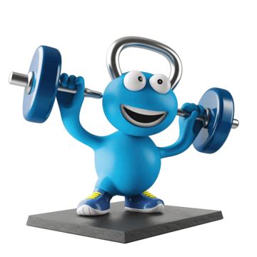 Location Symbol Mascot Lifting Kettlebell In The Gym Travel Mark