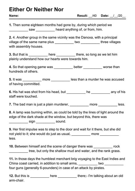 Either Or Neither Nor Pdf Worksheets With Answers Grammarism