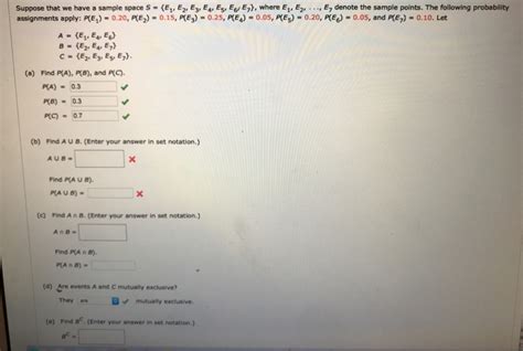 Solved Suppose That We Have A Sample Space S E E E Chegg