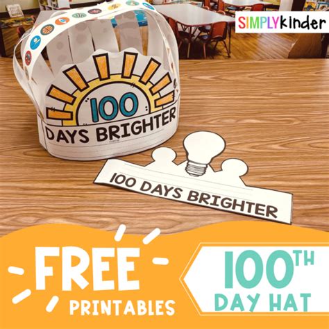 100th Day Hat Free Printable - Simply Kinder