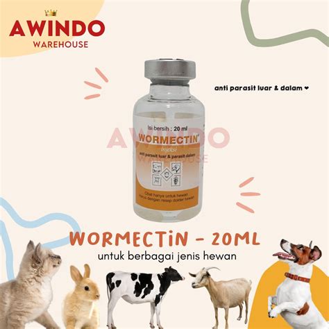 Jual Wormectin Ml Obat Hewan Anti Jamur Cacing Parasit Kucing