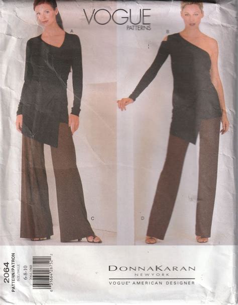 Vogue American Designer Pattern Donna Karan 2064 Top Pants Size 6 10