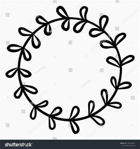 Laurel Wreath Background Hand Drawing Doodle Stock Vector (Royalty Free ...