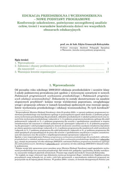 Pdf Edukacja Przedszkolna I Wczesnoszkolna Nowe Przedszkolna