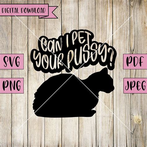 Pet My Pussy Svg Rude Svg Naughty Svg Rude Decal Pussycat Svg Naughty Pussy Cat Svg