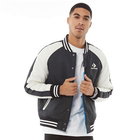 Buy Converse Mens Star Chevron Reversible Baseball Jacket Black