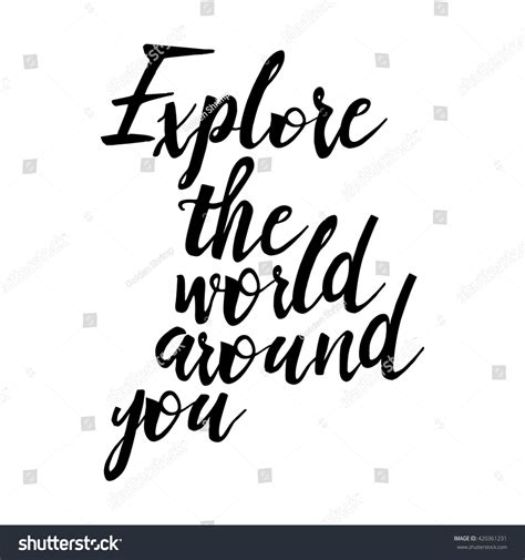Explore World Around You Hand Drawn: vector de stock (libre de regalías