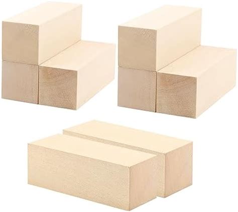 Amazon MUKCHAP 8Pcs 6 X 2 X 2 Inch Basswood Carving Blocks 15 X 5