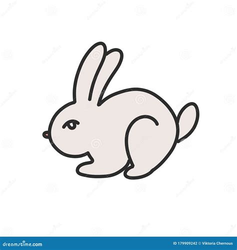 Rabbit Doodle Icon Vector Illustration Stock Illustration