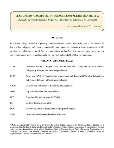 Pdf El Derecho De Consulta Previa De Los Pueblos Ind Genas