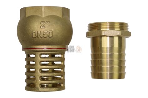 Brass Foot Valve With 2 508mm Bsp Male Thread Strainer Water Pump Hose Suction Jono And Johno