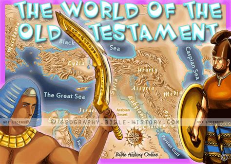 Old Testament World Topo Color Map Dpi Year License Bible