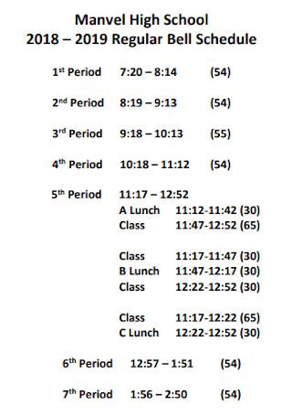 33+ SAMPLE High School Schedule Templates in PDF | MS Word