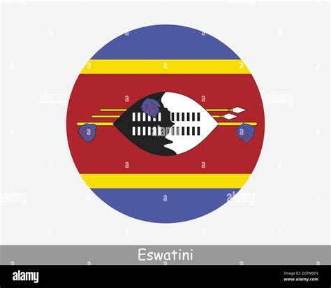 Eswatini Round Circle Flag Swaziland Circular Button Banner Icon EPS