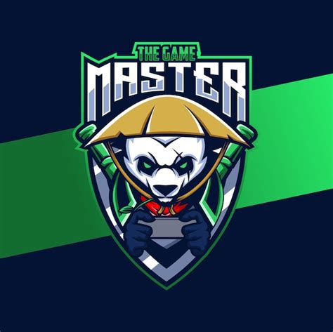 Création de logo esport mascotte panda avec personnage de style maître